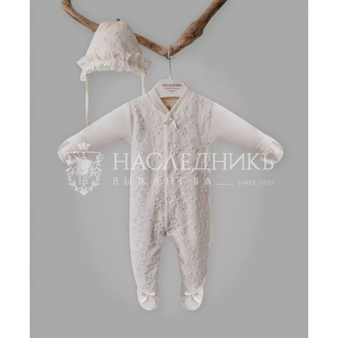 нарядный слип в комплекте с шапкой органик хлопок Наследникъ Выжанова 01003-02001-010 — изображение 4