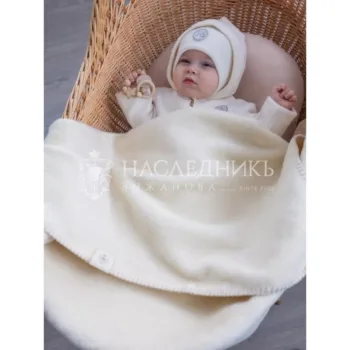 бежевое одеяло – плед 120*90см из органик хлопка Наследникъ Выжанова 101-НТ-КР
