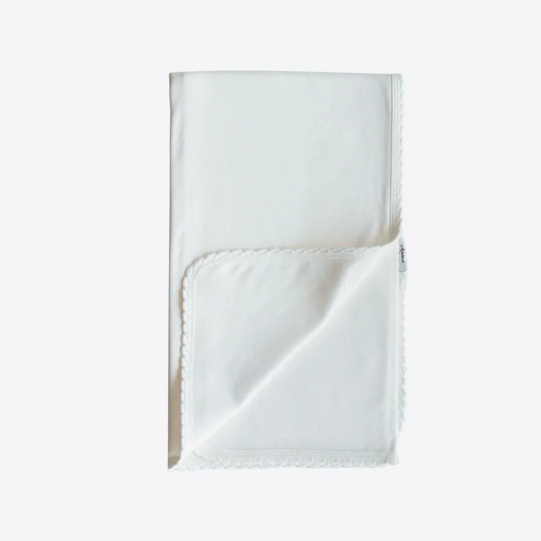 для новорожденных однослойный трикотажный плед кремовый 85*95см Kitikate S25725 — изображение 2
